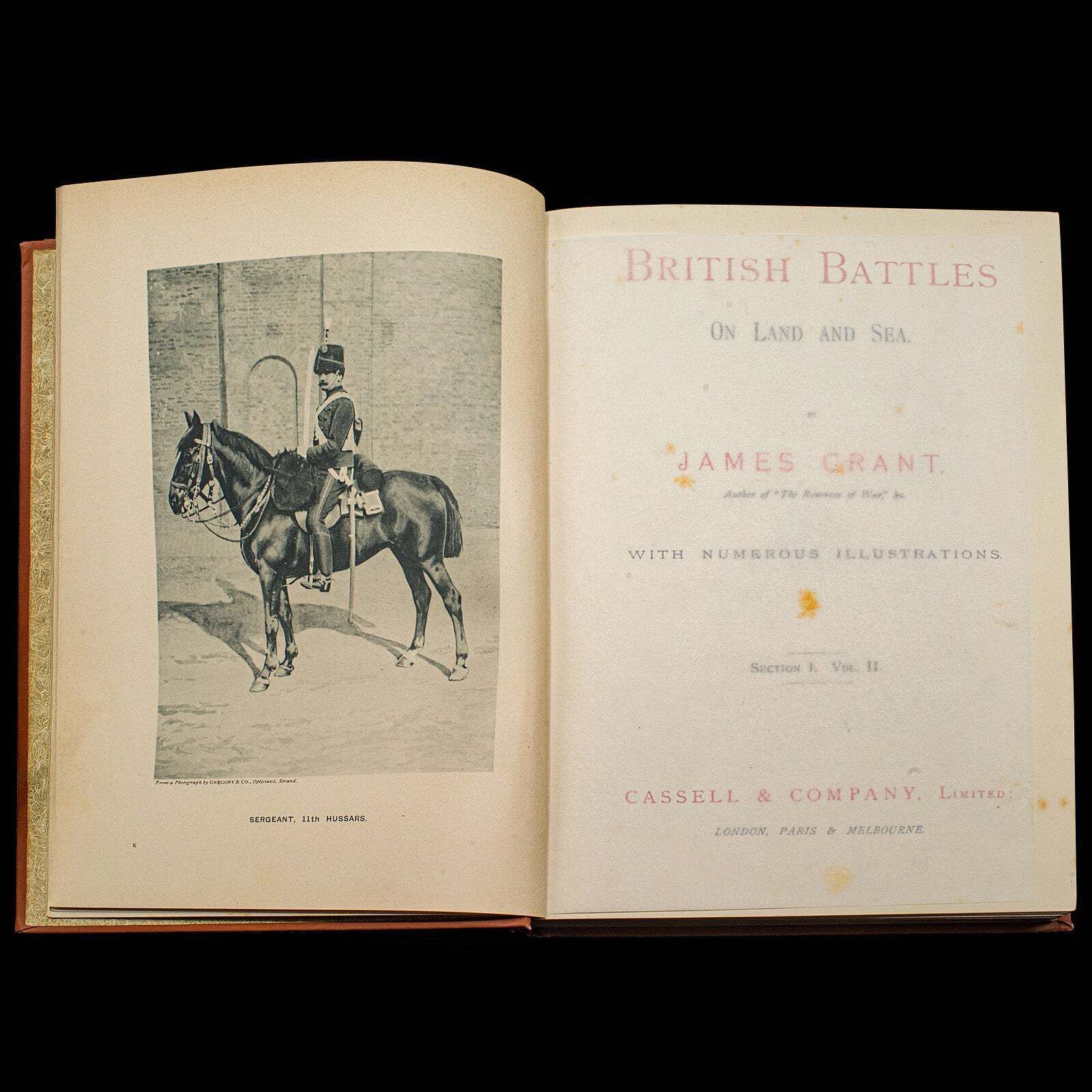 3 Vols British Battles On Land And Sea, Antique, Military Reference Book, C.1900 photo vinterior