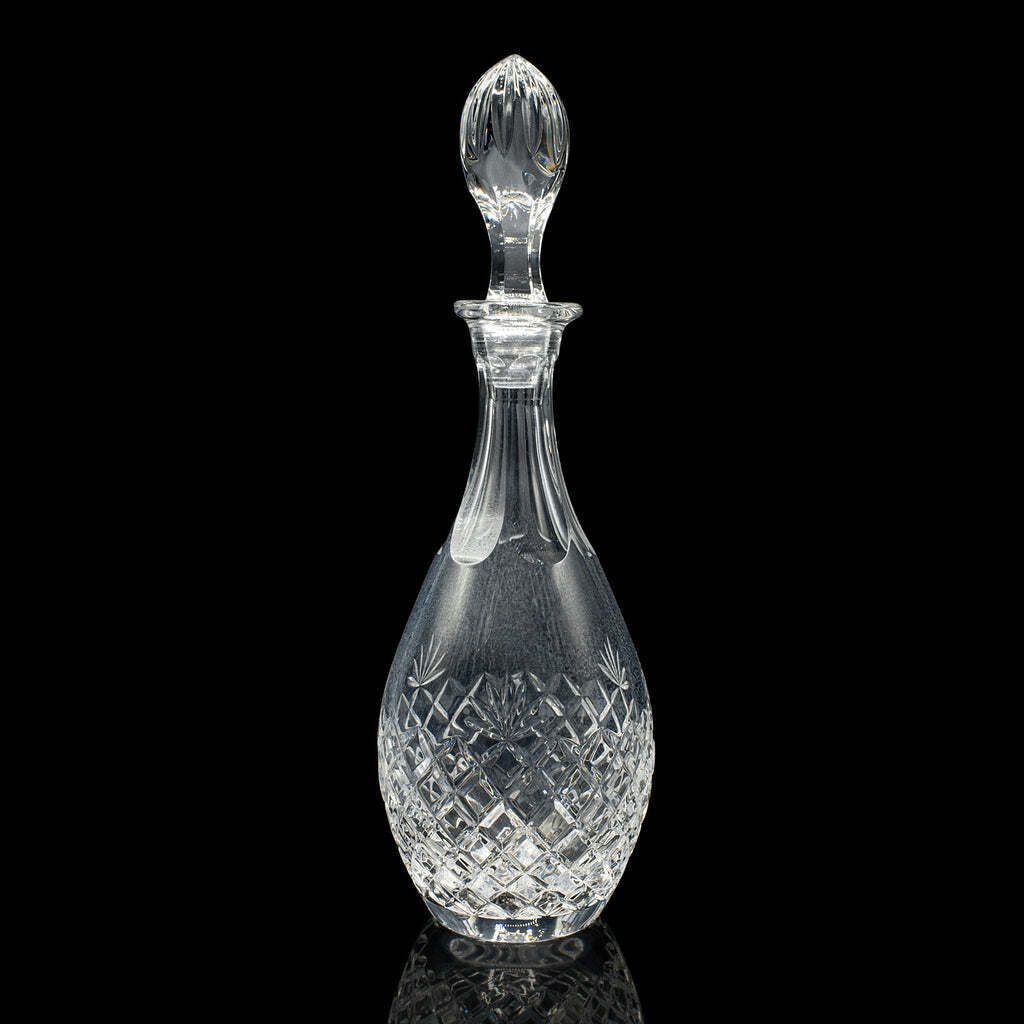 Vintage Claret Decanter, English, Pineapple Cut Glass, Wine Vessel, Circa 1970 photo 403.0
