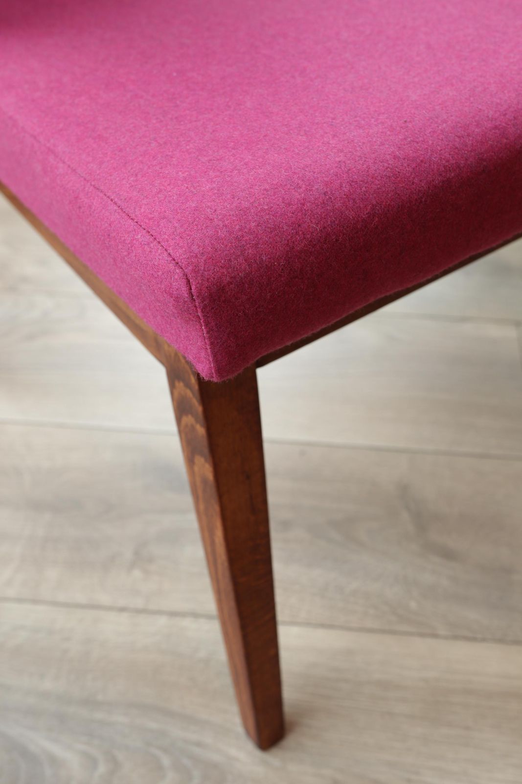 Vintage Wool Fuchsia Armchair Full Refurbished Designed By Puchała, 1960, Poland photo buy