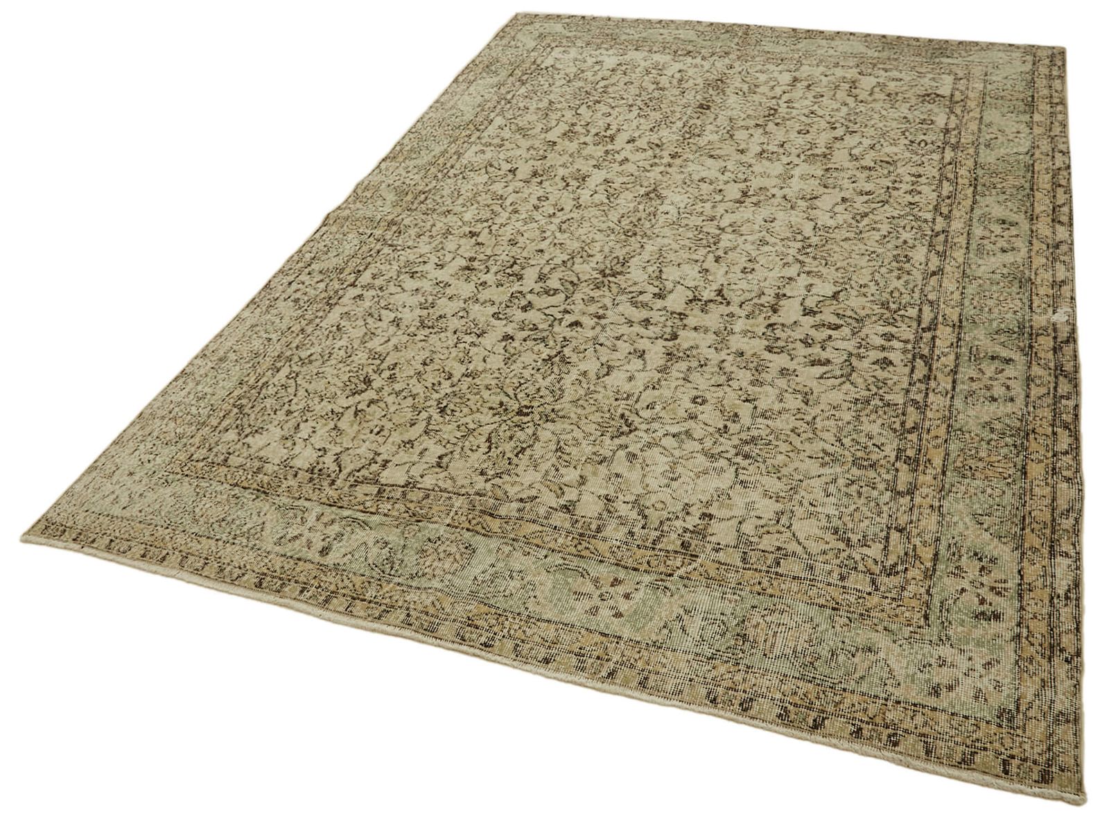 Handmade Beige Turkish Vintage Area Rug 205 Cm X 295 Cm photo for sale