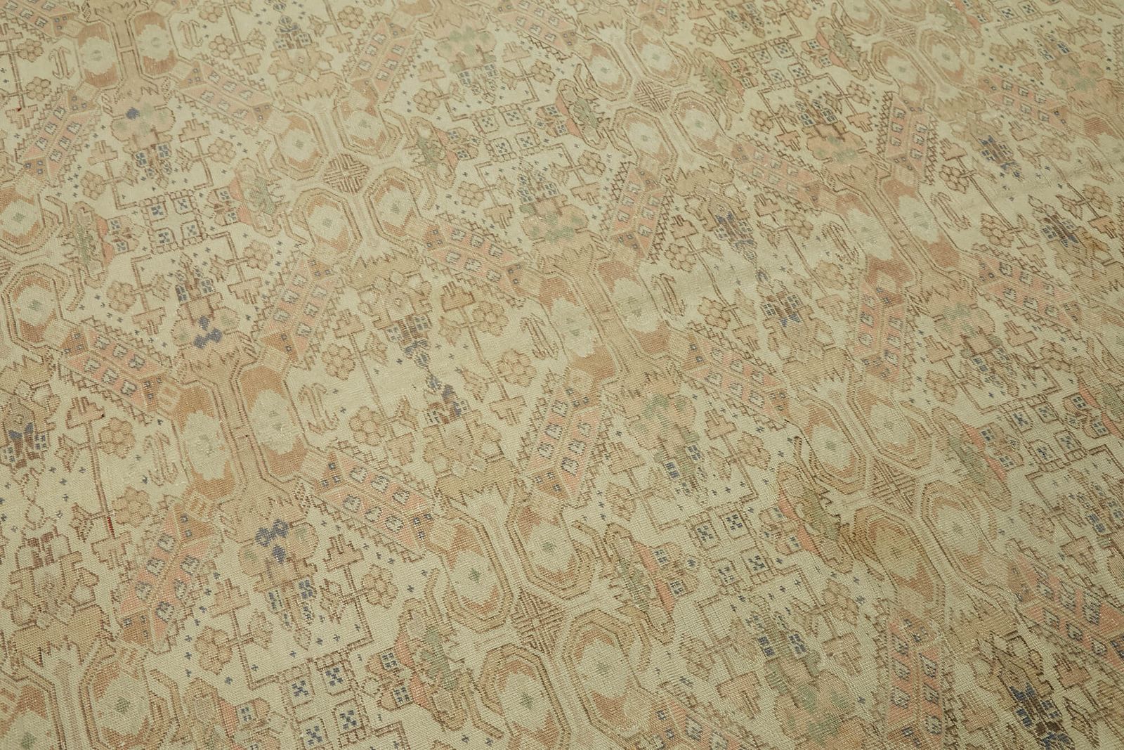 photo furniture Handgemaakt Beige Vintage Groot Vloerkleed 320 cm x 436 cm