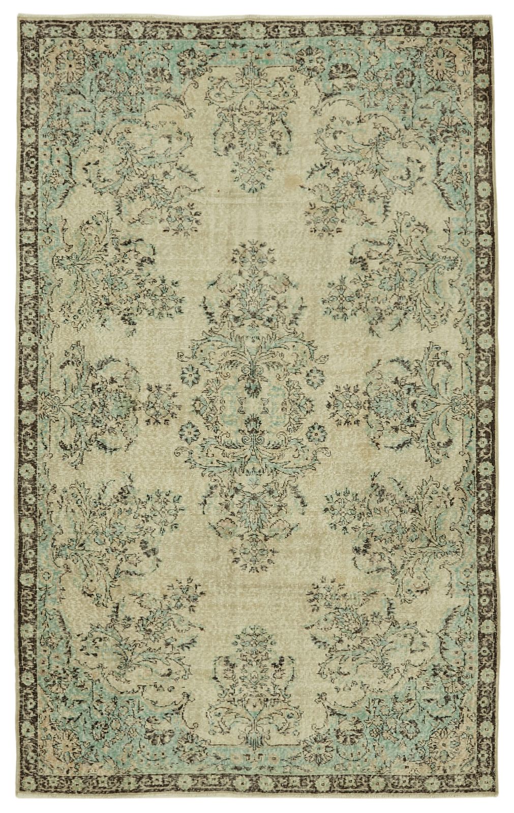 Handmade Beige Turkish Vintage Area Rug 196 Cm X 315 Cm