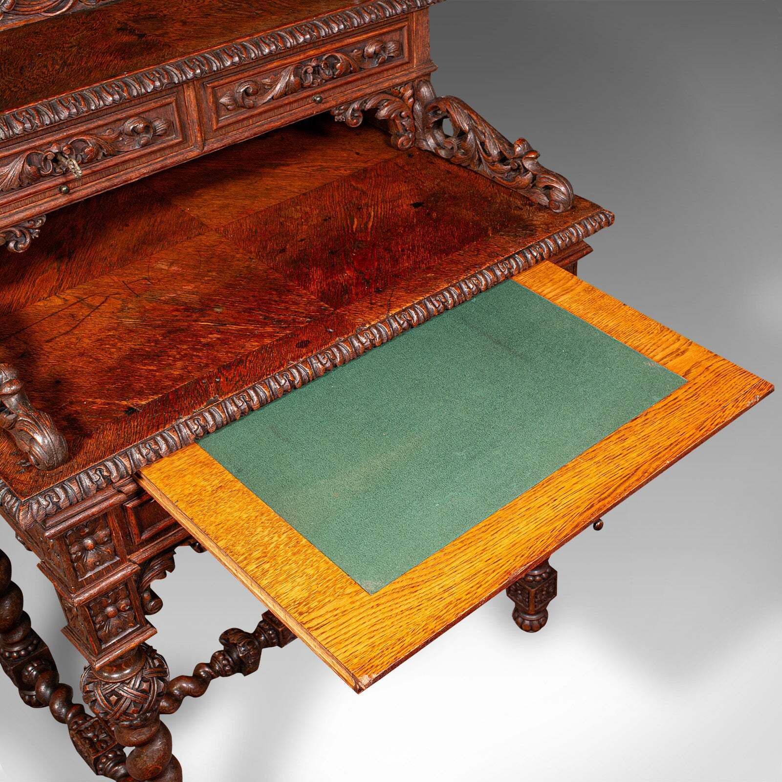 photo furniture Antique Correspondence Desk, Scottish Oak Writing Table, Gothic Taste, Victorian