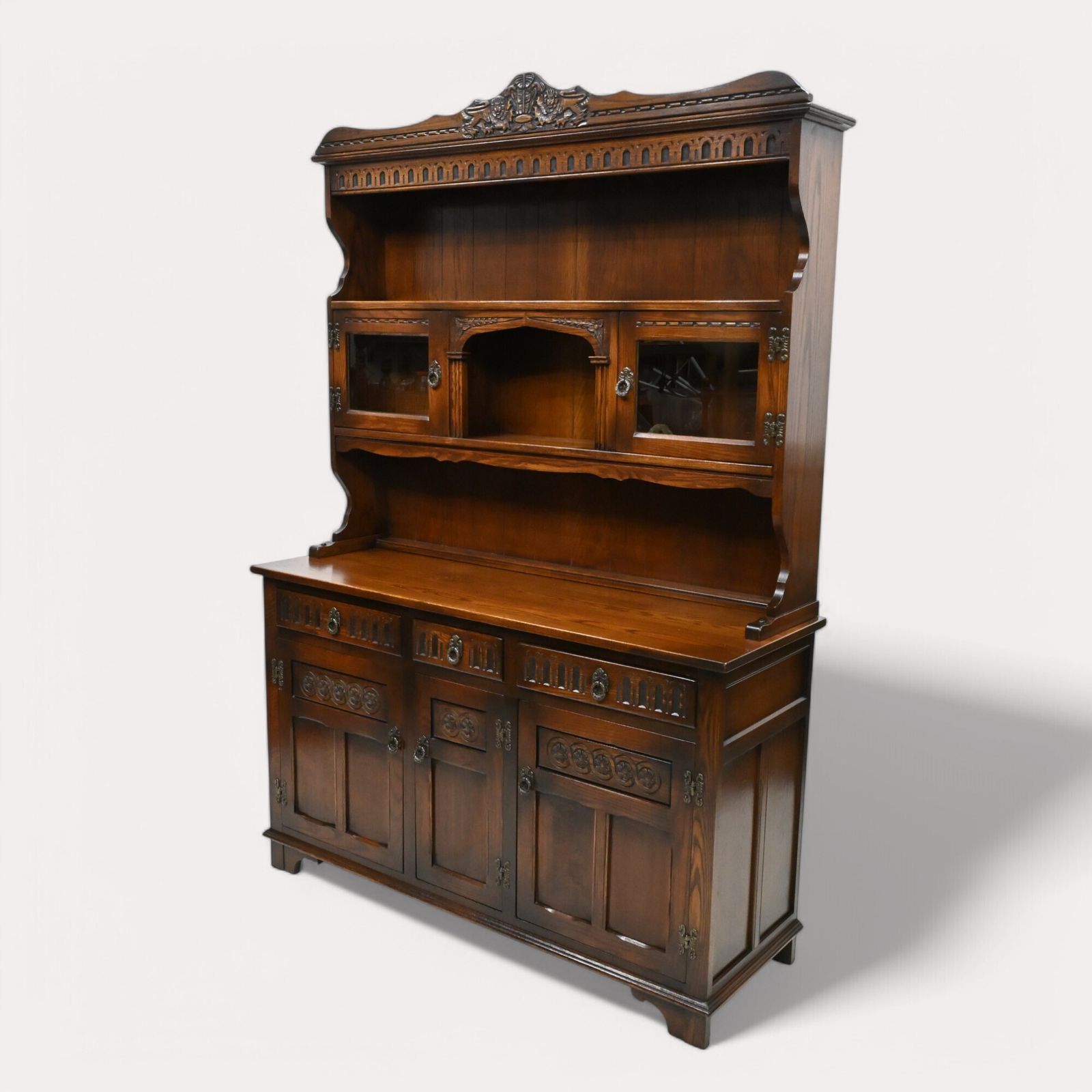 photo buy Old Charm Dresser Wine Rack Prince Of Wales Tudor Brown Finish Free Uk Delivery