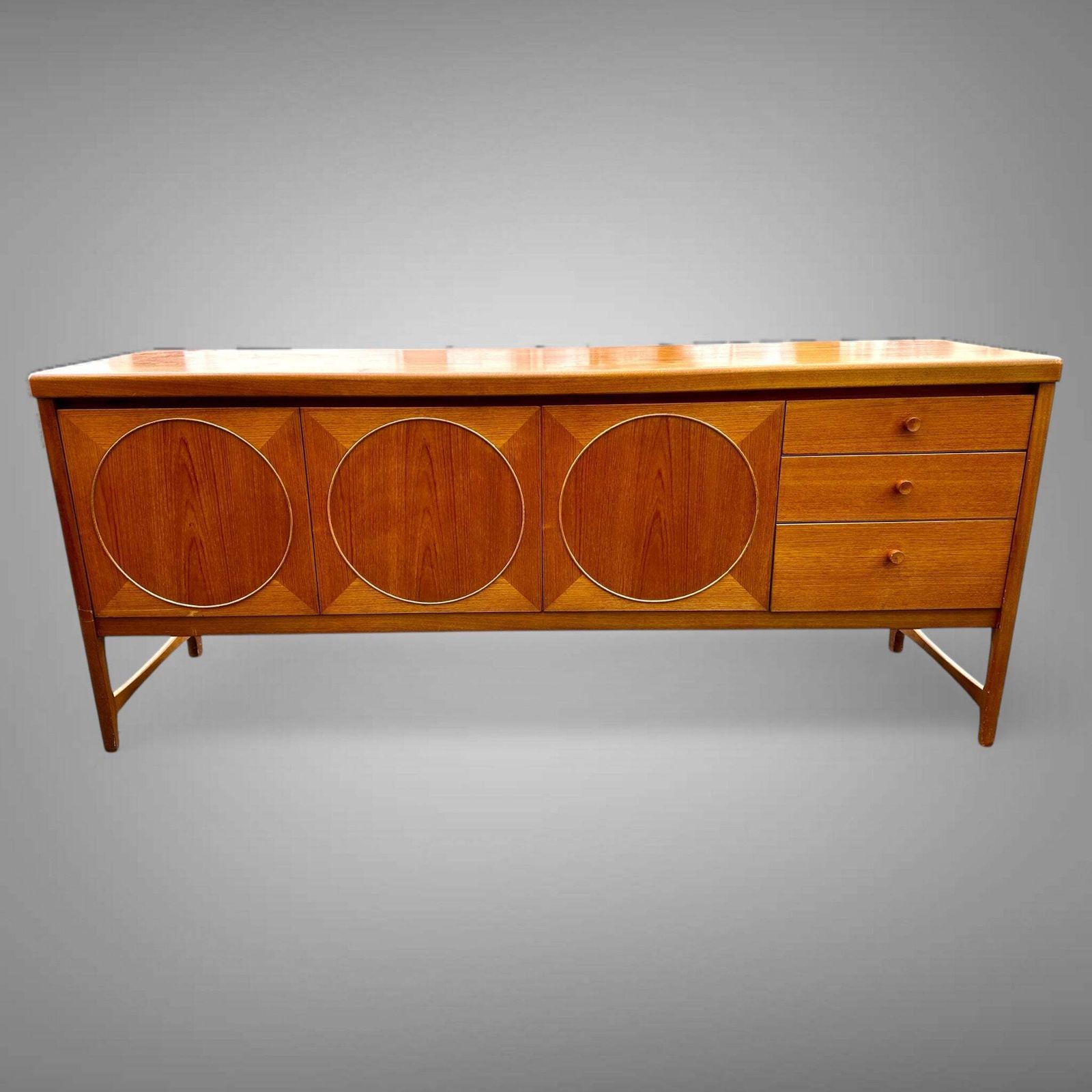 Beautiful Mid Century Danish Design Grained Teak Side Board/Console Designed By Patrick Lee Circa 1960 photo furniture