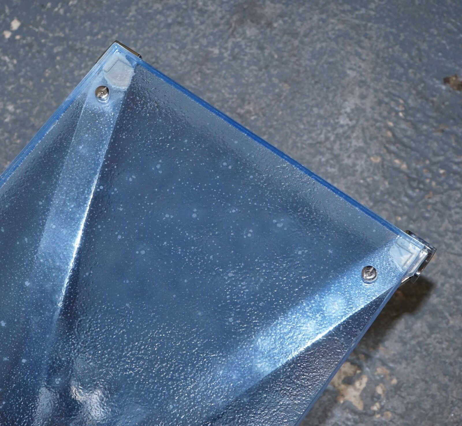 Furniture Rare Custom Hand Made Glass Marine Grade Stainless Steel Coffee Table By Soliart photo