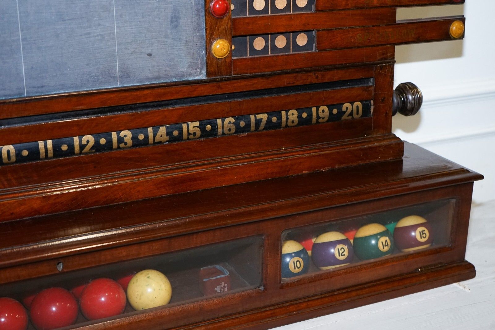 photo for sale Antique Oak Restored J. Ashcroft & Co Liverpool Snooker Billiard Score Board