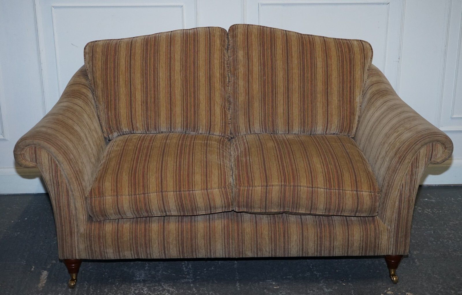 Vintage Parker Knoll Westbury 2 Seater Fabric Sofa With Castor Feet photo for sale