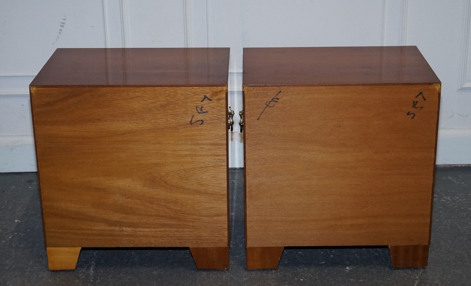 Furniture Pair Of Vintage Military Campaign Yew Wood Chest Of Drawers End Tables photo