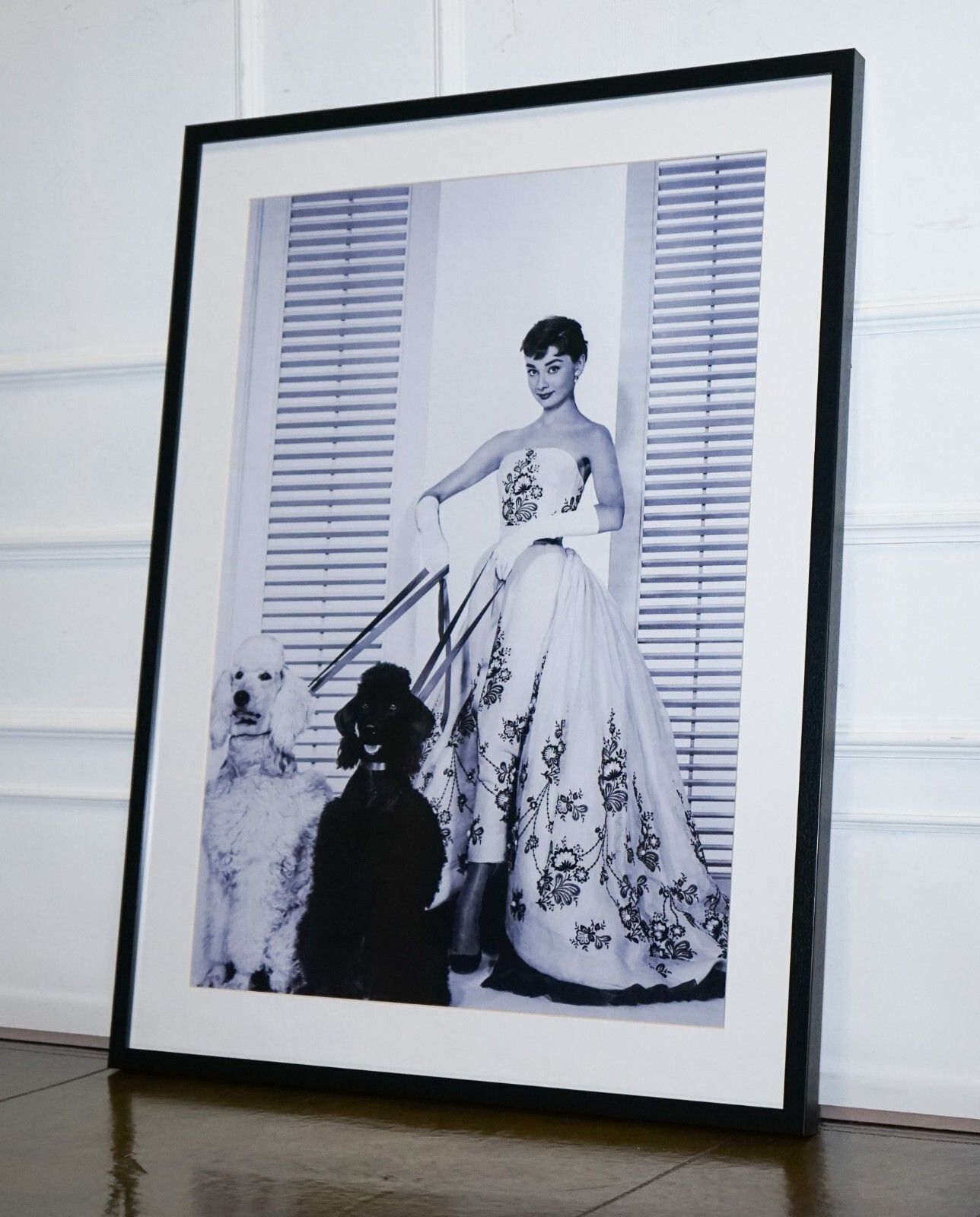 Framed Print Of Audrey Hepburn In The Silk Organdy Ball Gown photo for sale
