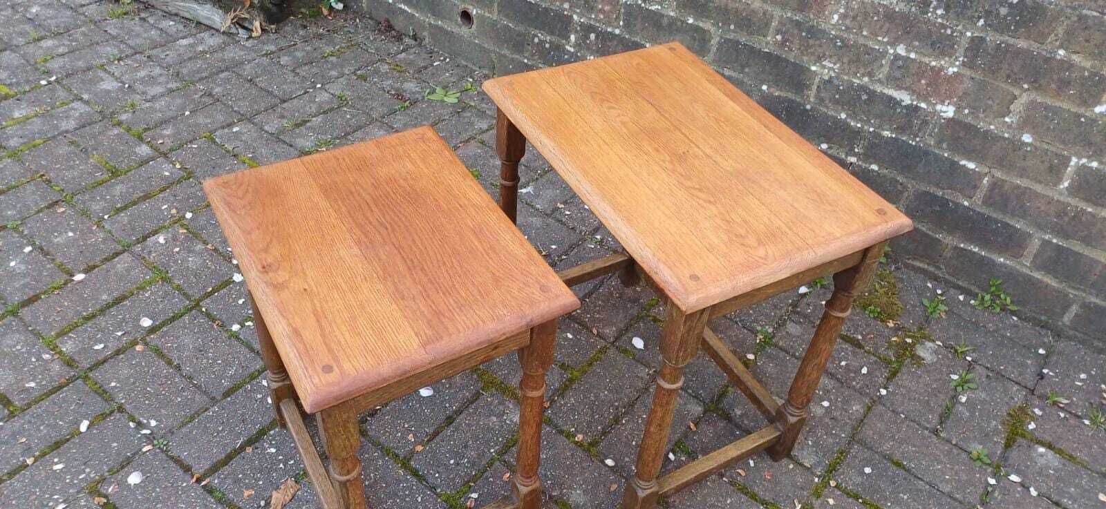 Meat Of Two Oak Tables, 1960s, Vintage photo vinterior