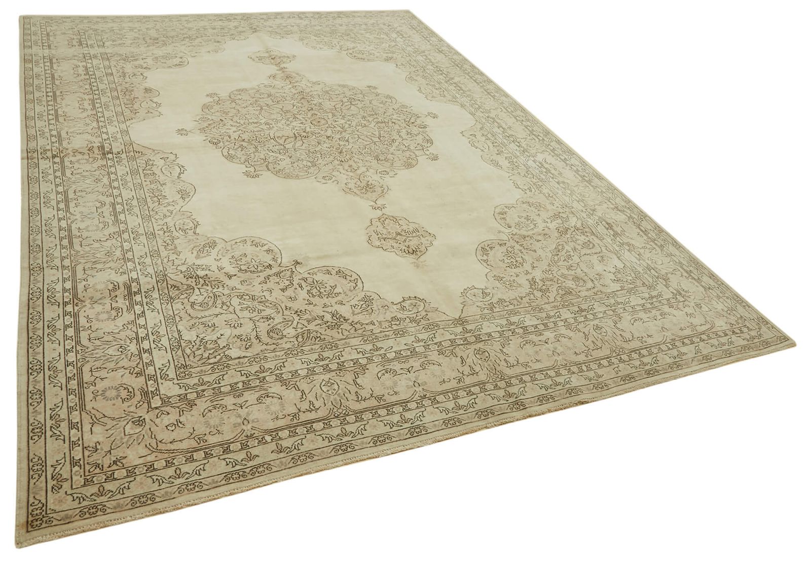 Handmade Beige Vintage Large Area Rug 262 Cm X 360 Cm photo furniture