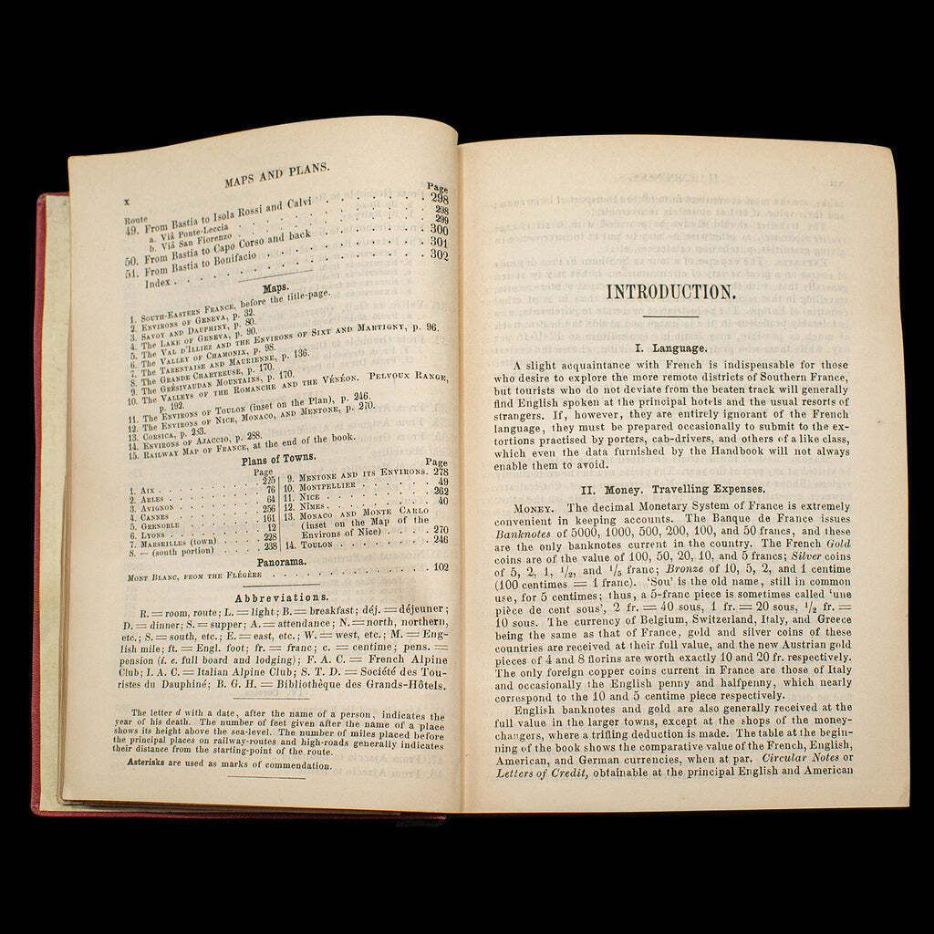 Small Antique Baedeker's South Eastern France Guide Book, Victorian, Travel Maps photo 301.0