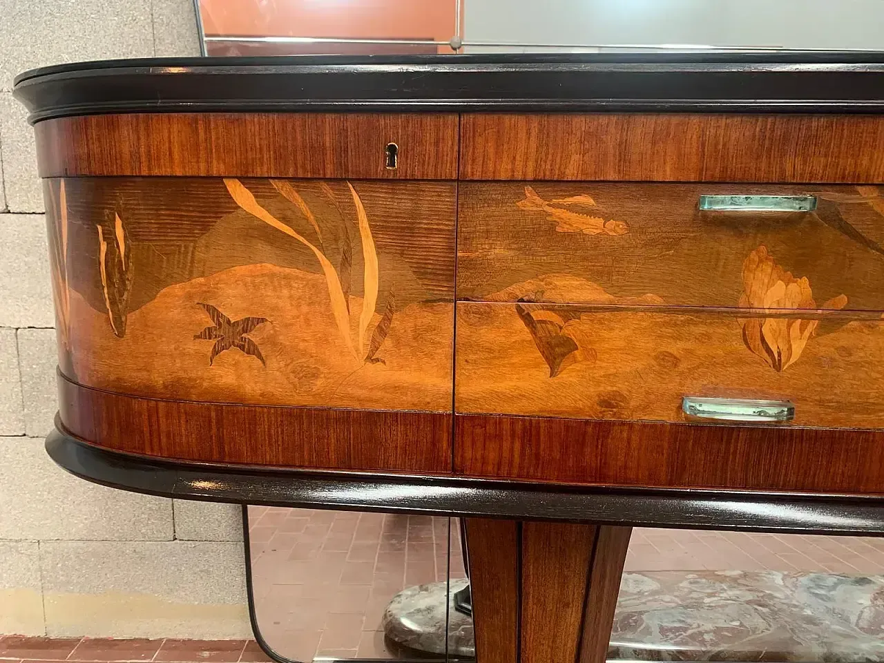 Sideboard With Mirror By Dassi Mobili Moderni, 2 Set photo vintage