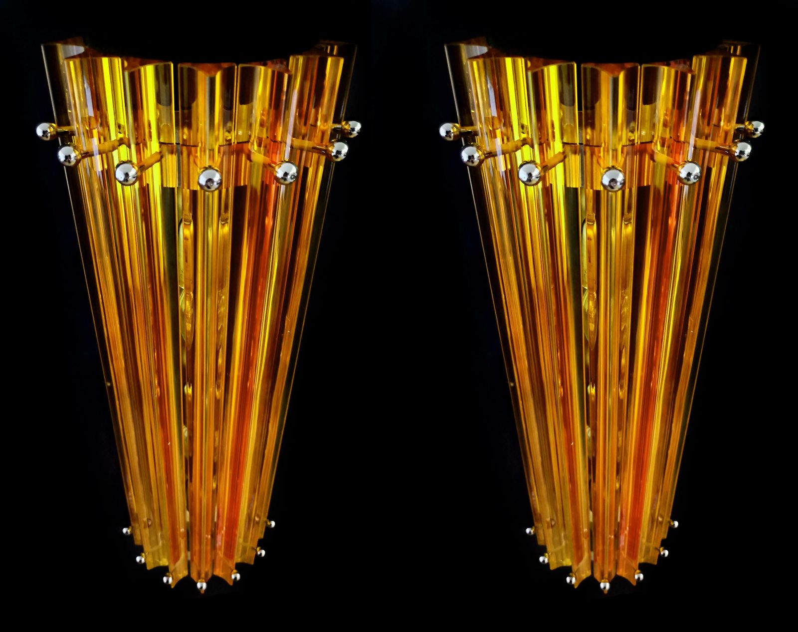 Midcentury Four Italian Wall Sconces, Venini Style Murano, 1990s photo 2700.0