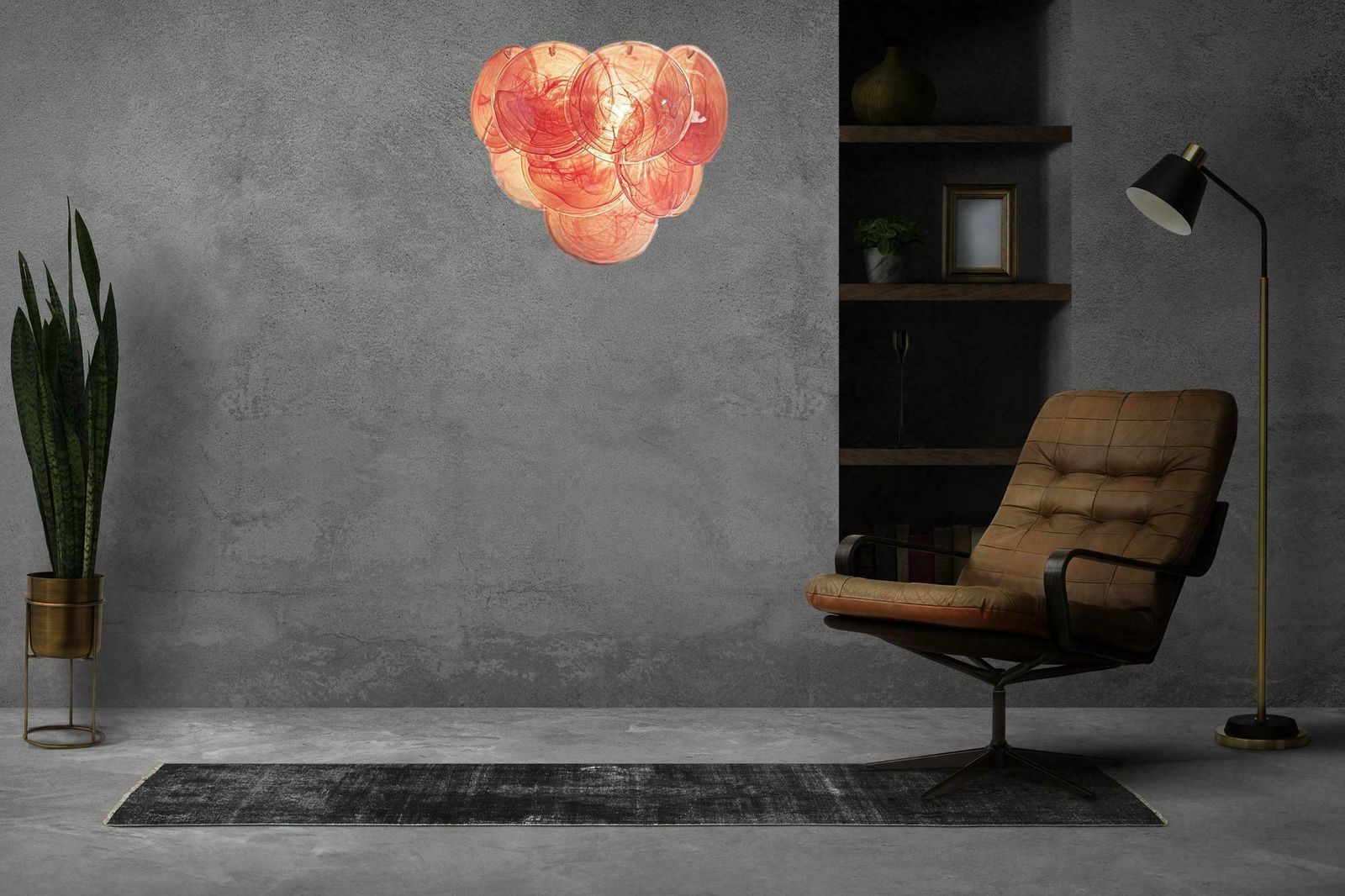 photo for sale Beautiful Pair Of Glass Wall Sconces  10 Iridescent Alabaster Pink Discs