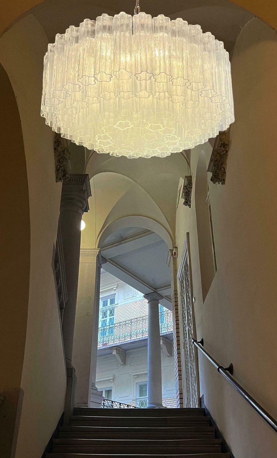 Elegant Murano Glass Chandelier  101 Clear Tube Glasses photo furniture