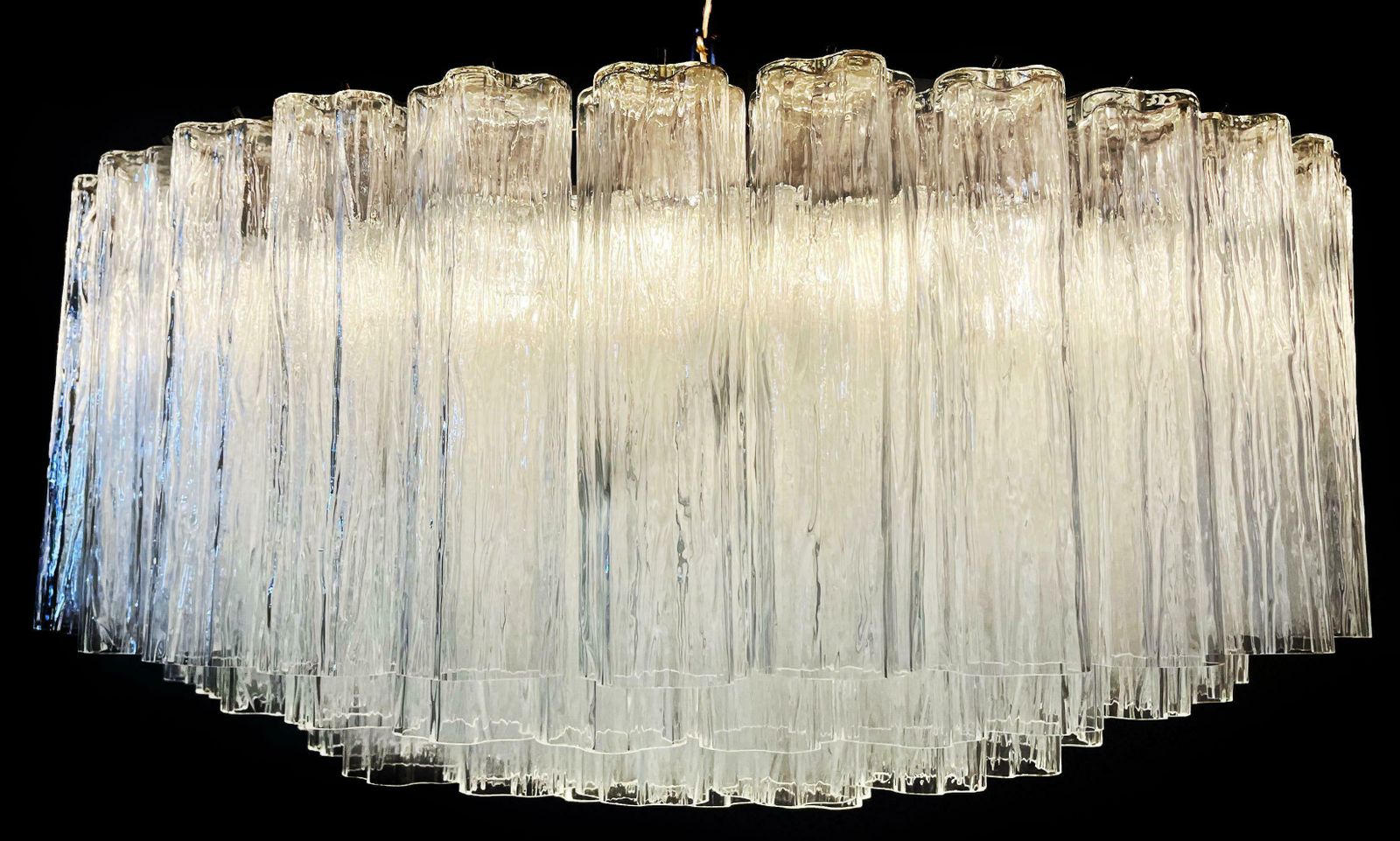Elegant Murano Glass Chandelier  101 Clear Tube Glasses photo for sale