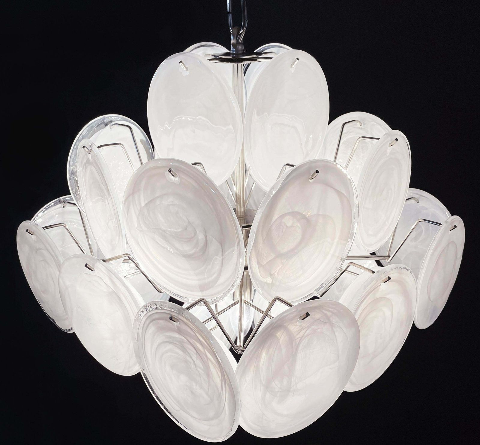 photo buy Elegant 1970’s Vintage Italian Murano Chandelier   36 White Discs