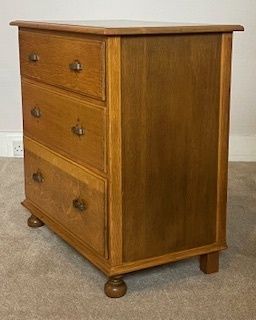 Vintage Gillows And Waring Three Drawer Oak Chest