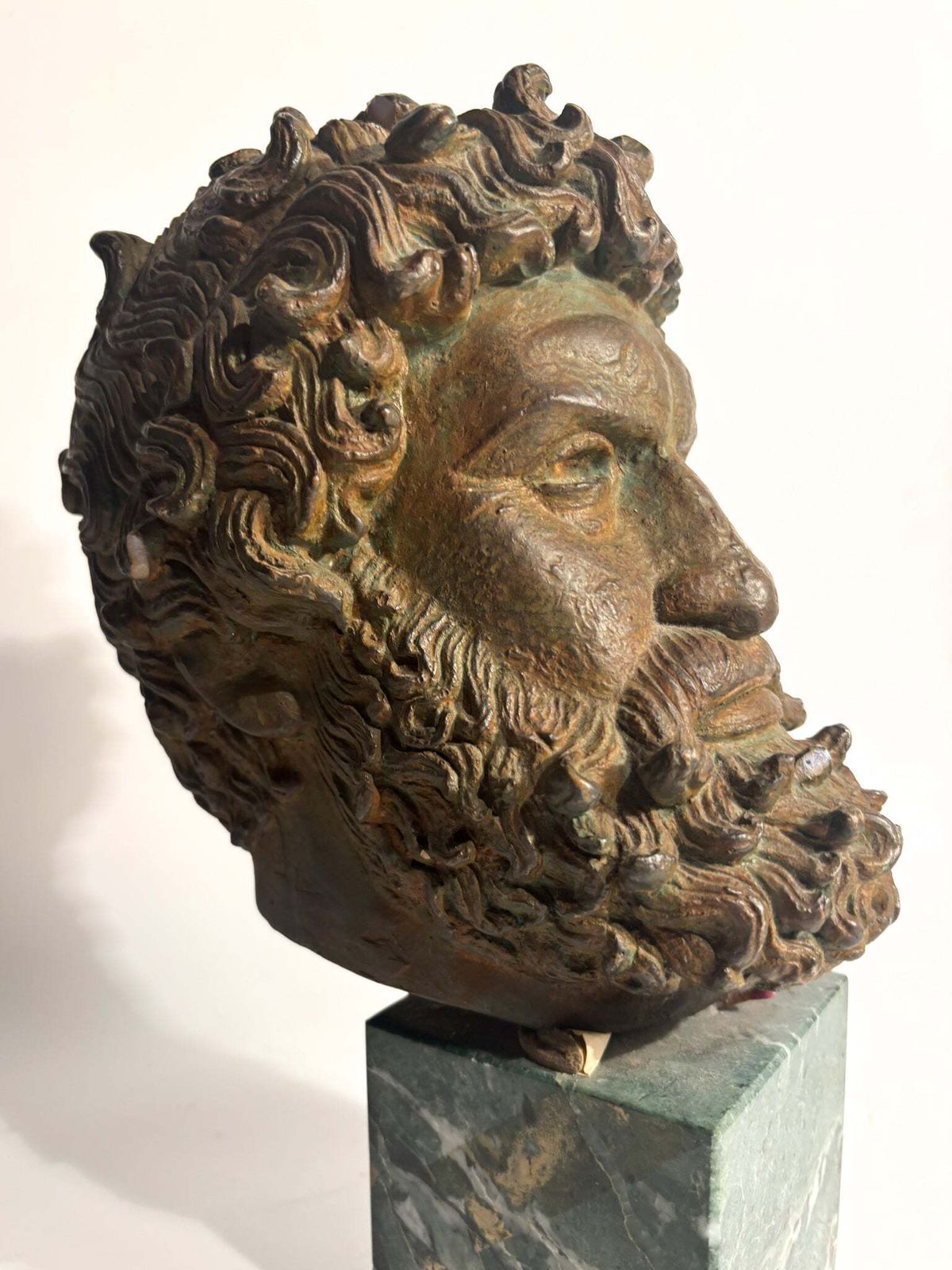 photo for sale Head Of The Boxer Satyros Of Elis In Marble Printed 20th Century