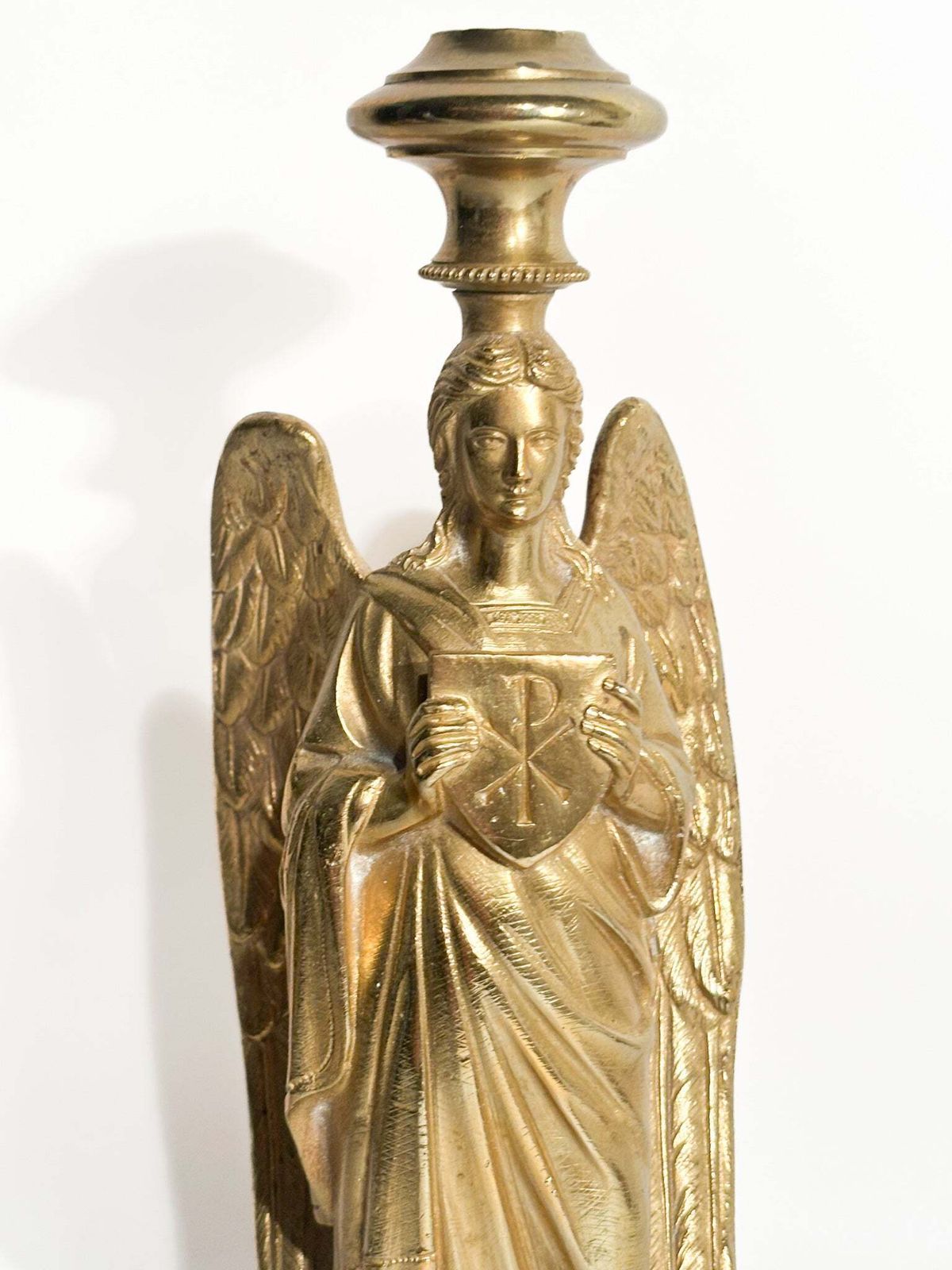 Single Candlestick With Angel In Gilded Bronze France 20th Century photo furniture