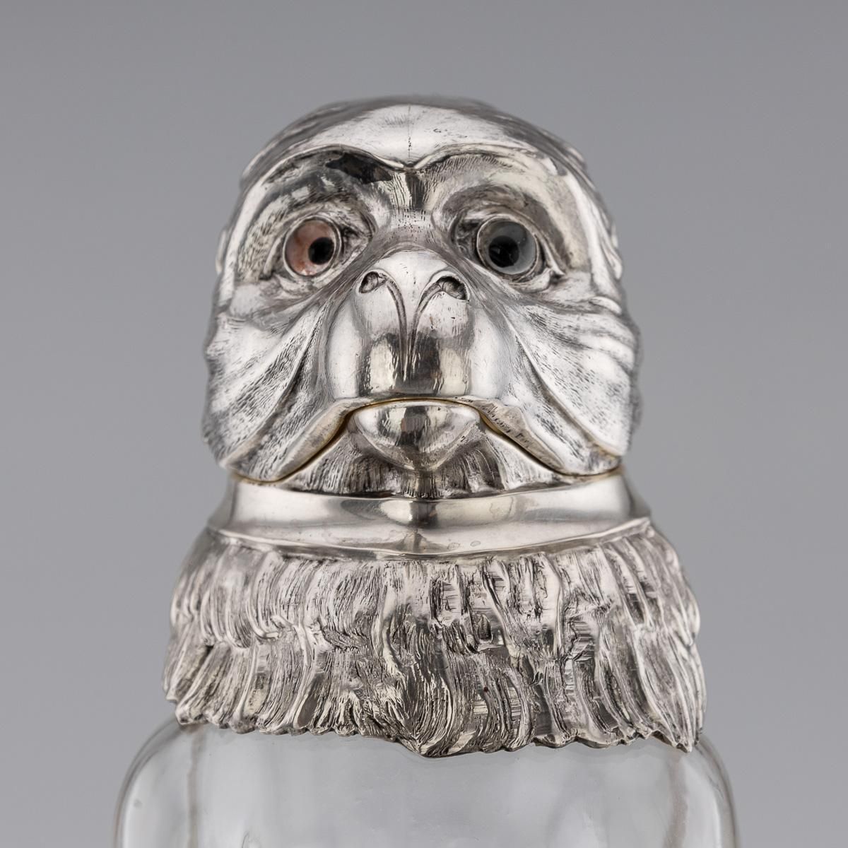 photo furniture Antique 20thc German Solid Silver & Glass Novelty Monkey Claret Jug C.1900