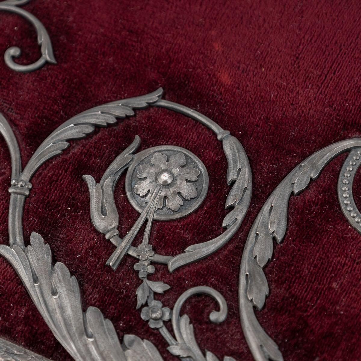 2439.0 Antique 19th Century Russian Solid Silver, Velvet & Leather Book Cover C.1890 photo
