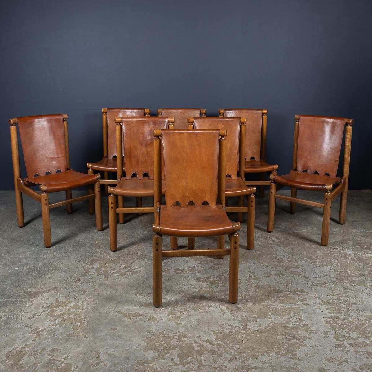 A Superb 20thc Set Of Eight Ilmari Tapiovaara Leather Dining Chairs C.1950 photo furniture