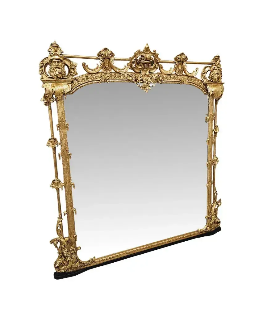 A Very Rare Large Size 19th Century Castle Or Country House Overmantel Mirror photo furniture