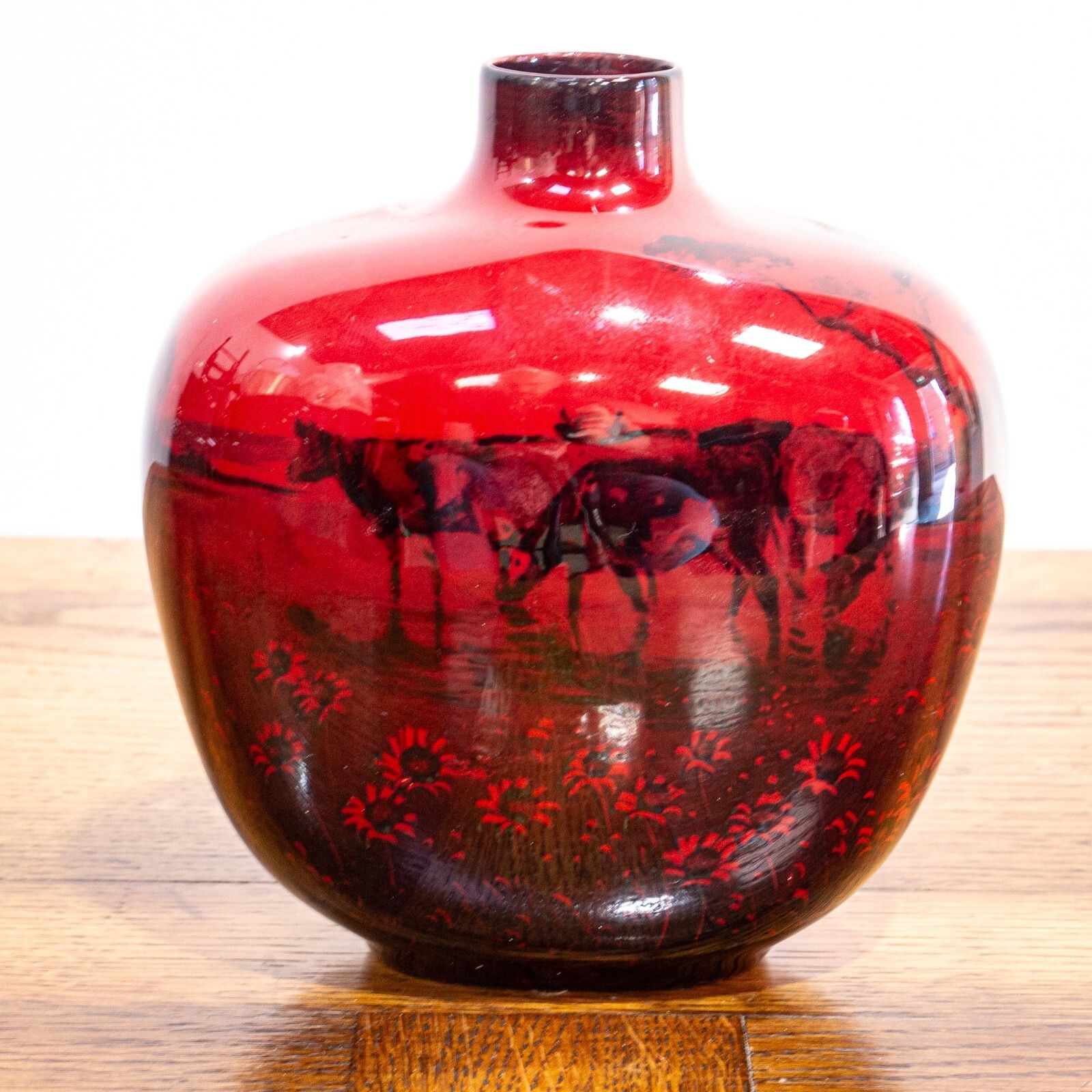Royal Doulton Flambe Flagon Vase photo for sale