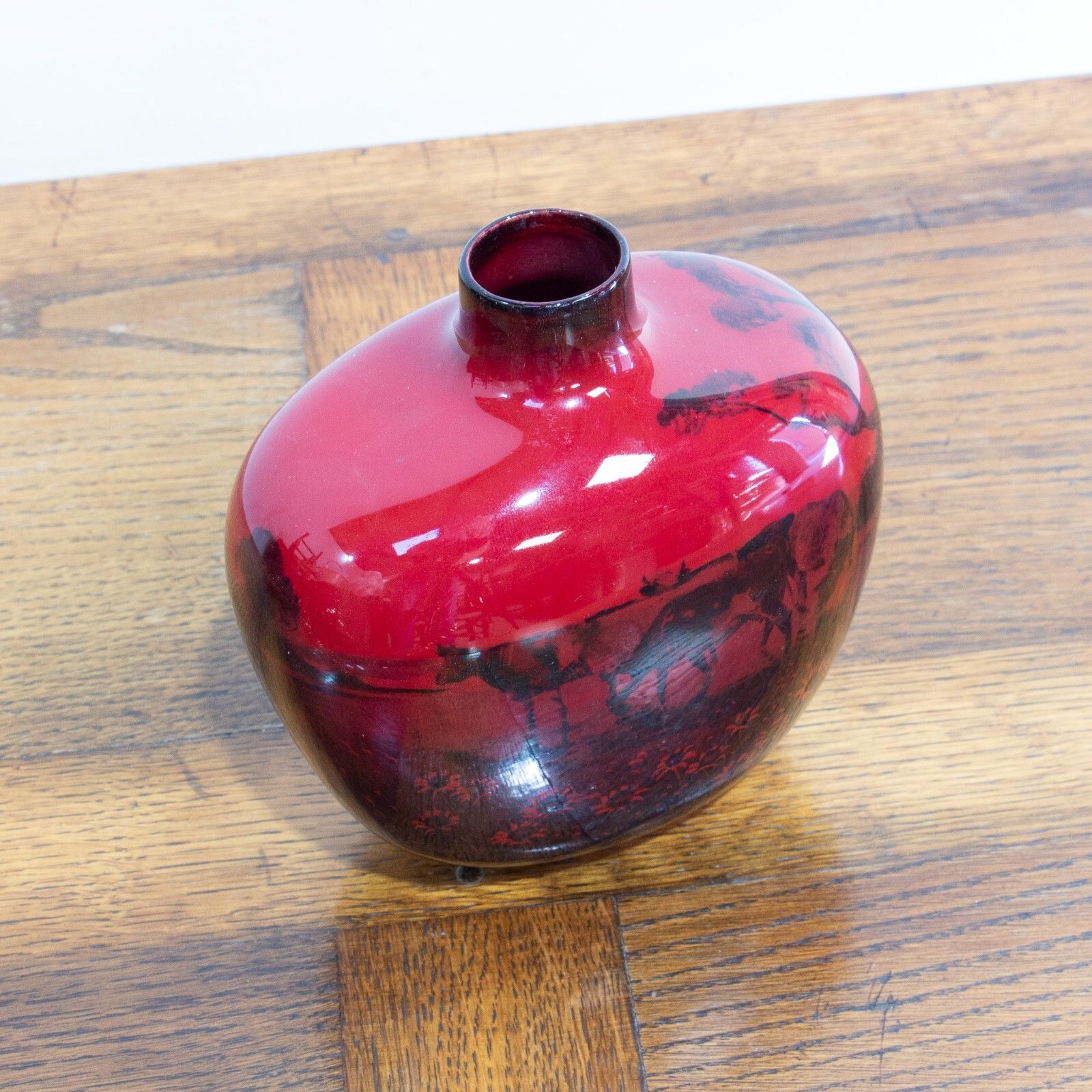 Royal Doulton Flambe Flagon Vase photo vintage