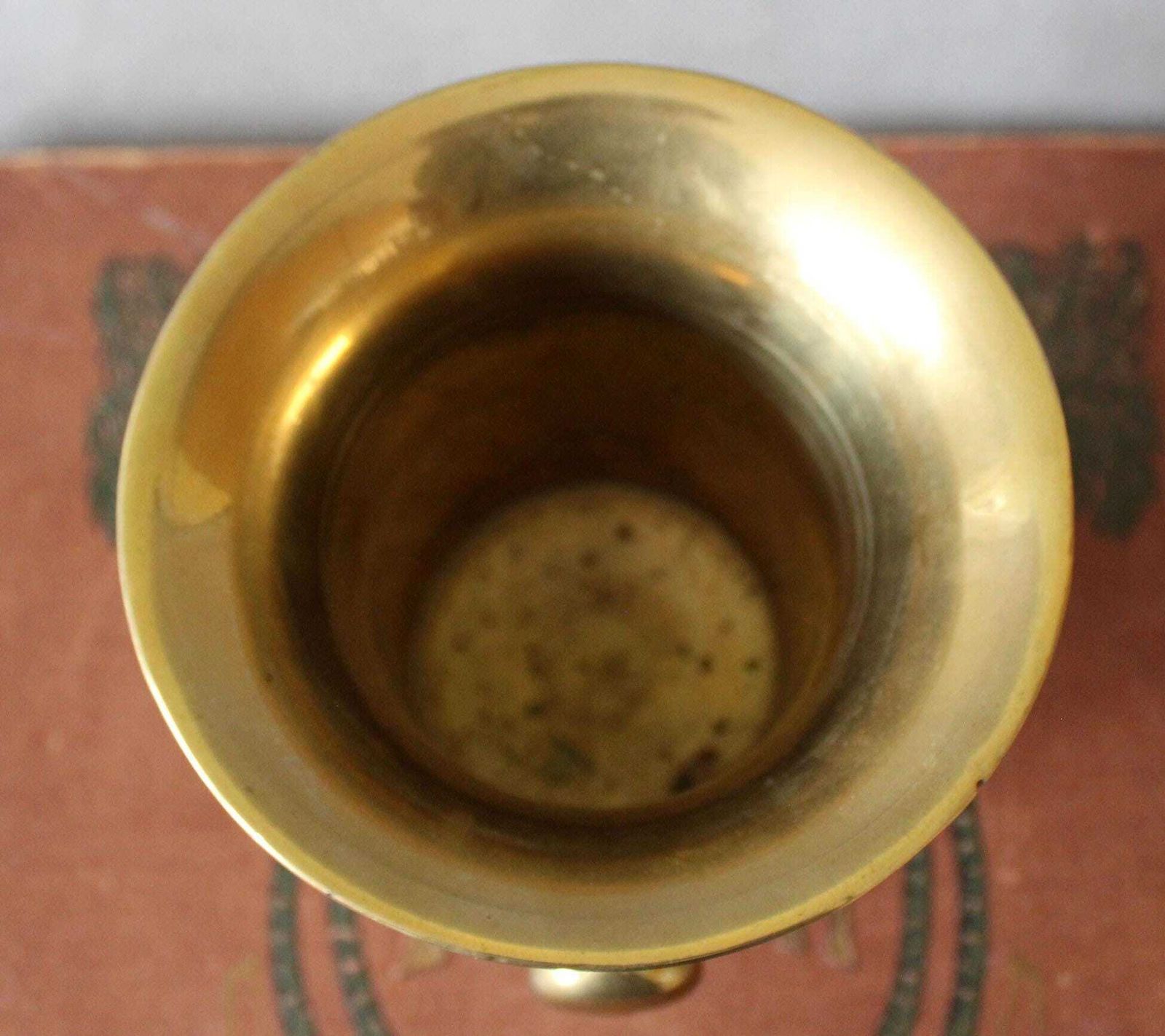 Antique Heavy Bronze Brass Mortar And Pestle, 2.8 Kilos, Apothecary, Pharmacy, Kitchen Accessory, Medicine, Spices, Solid Brass photo vinterior
