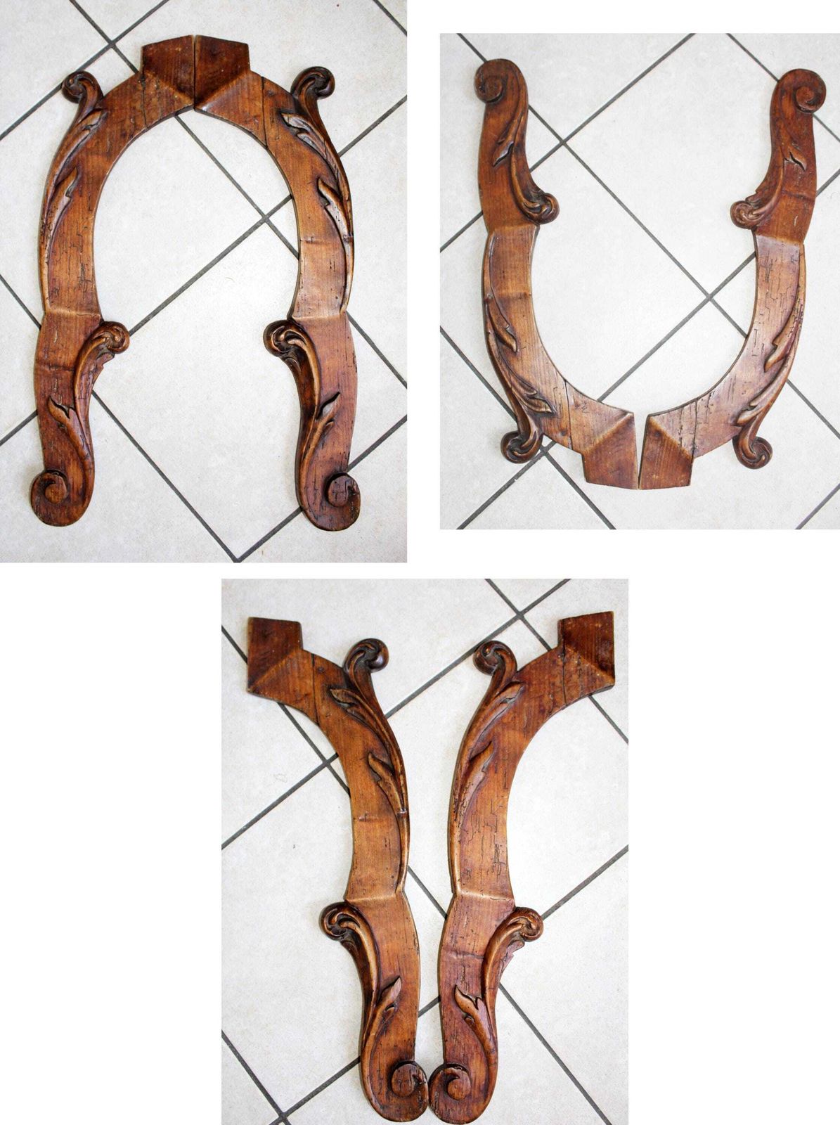 Set Of Two Large Antique French Flemish Ornate Wood Molding, Acanthus Architectural, Furniture, Wall Decor, Hand Carved, Ornamental photo Art