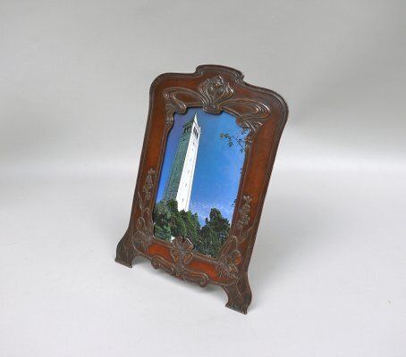 German Art Nouveau Picture Frame In Patinated Copper, 1890s photo furniture