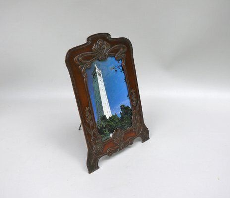 German Art Nouveau Picture Frame In Patinated Copper, 1890s photo for sale