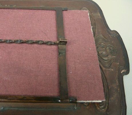 Home Decor German Art Nouveau Picture Frame In Patinated Copper, 1890s photo