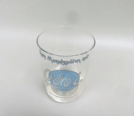 photo furniture Art Deco Odol Toothpaste Cup With Wall Holders In Ceramic & Glass, 1920s, Set Of 4