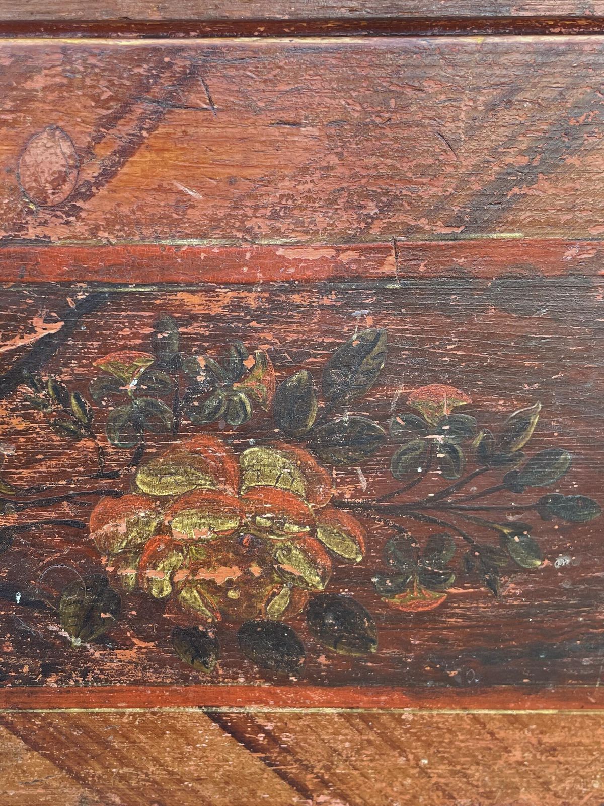 Painted Alpine Chest Of Drawers Dated 1840 photo vintage