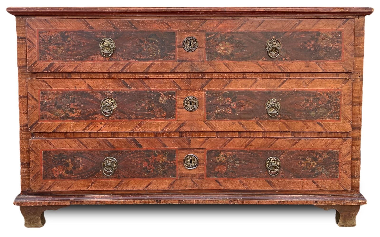 photo vinterior Painted Alpine Chest Of Drawers Dated 1840