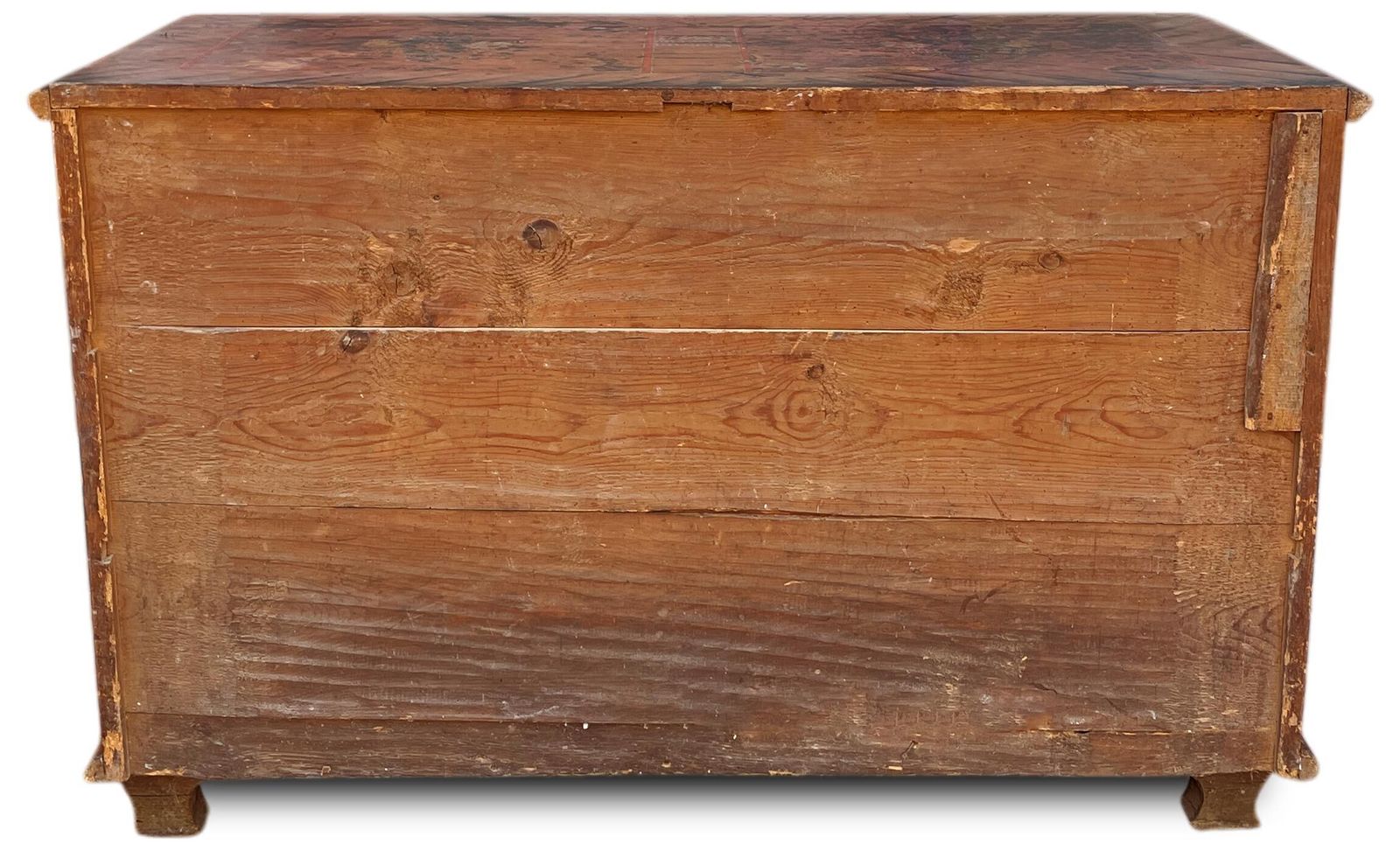 photo vintage Painted Alpine Chest Of Drawers Dated 1840