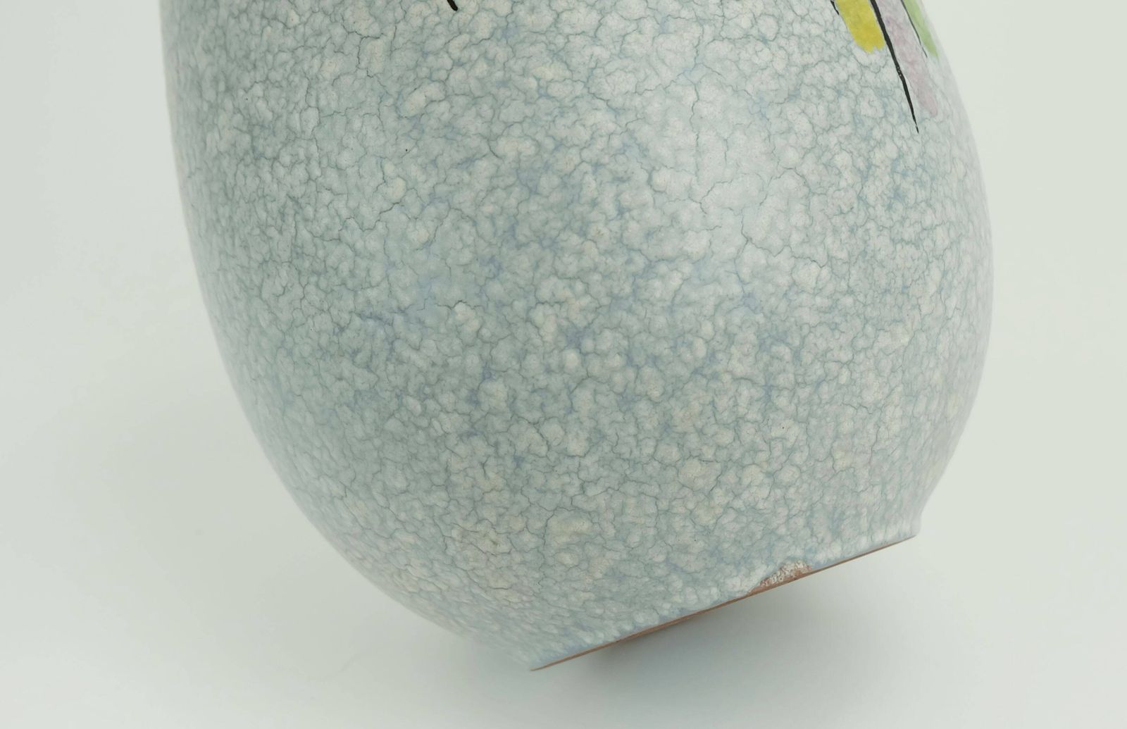 Steuler Mid Century Modern Ceramic Vase 1950s Drip Glaze Colorful Pattern photo vintage