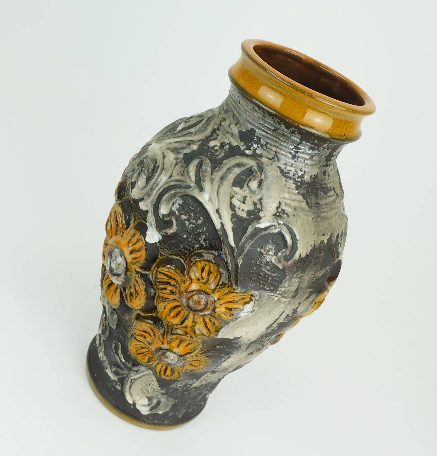 Mid Century Vase Carstens Model 7161 30 Flower Relief Decor photo for sale