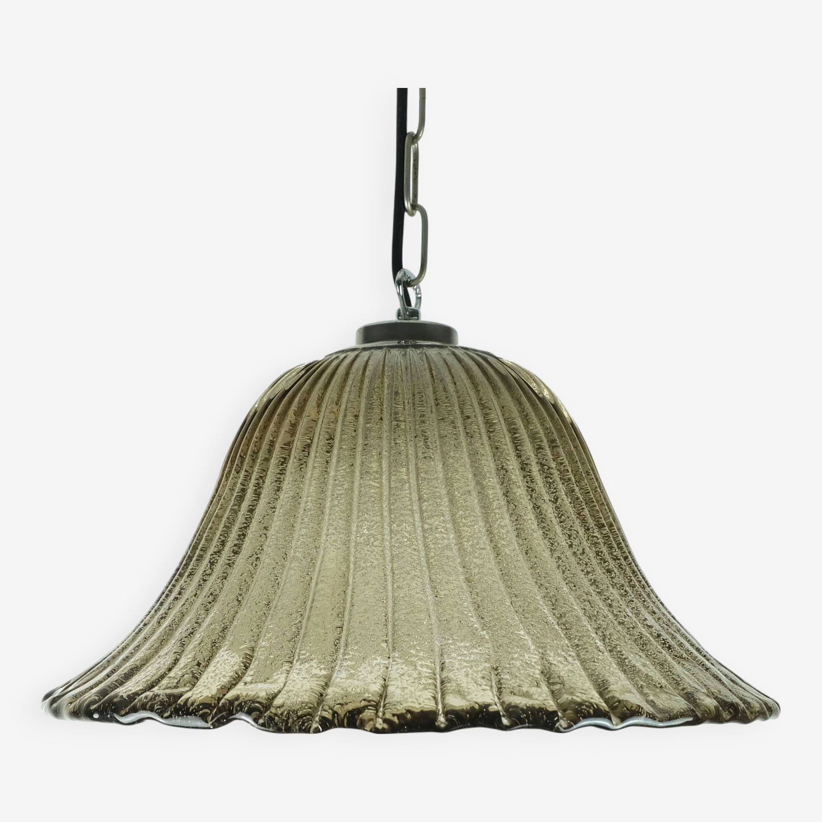 Mid Century Pendant Light Briloner Leuchten Murano Glass And Metal 1970s