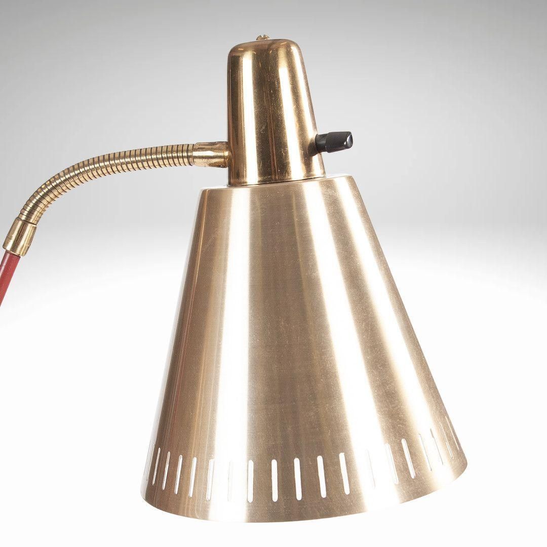 Red Lacquered And Brass Floor Lamp By Eskilstuna Elektro Fabriks Ab photo 700.0