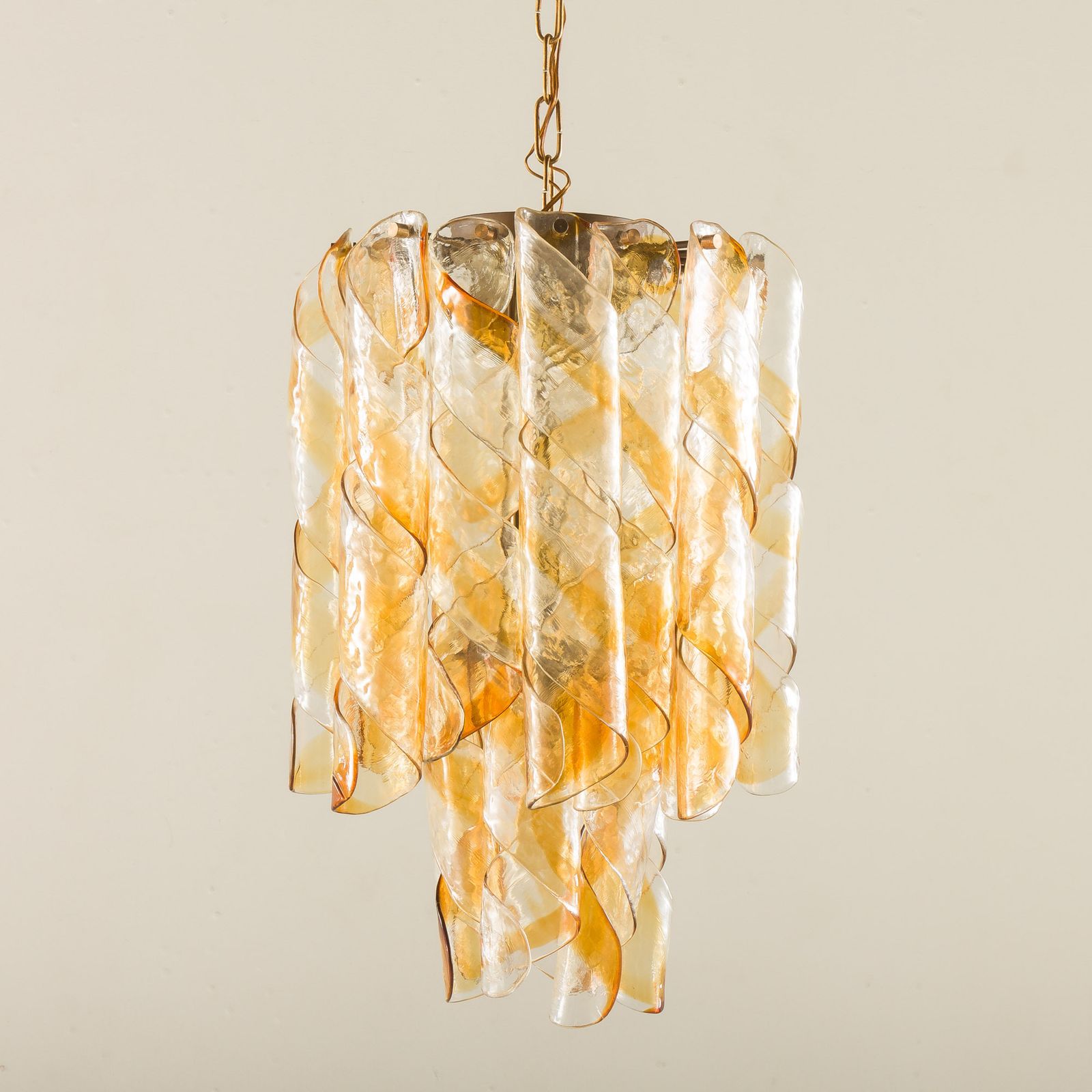 Mid Century Murano ‘Torciglione’ Glass Chandelier By Mazzega, Italy 1970s photo 1667.0