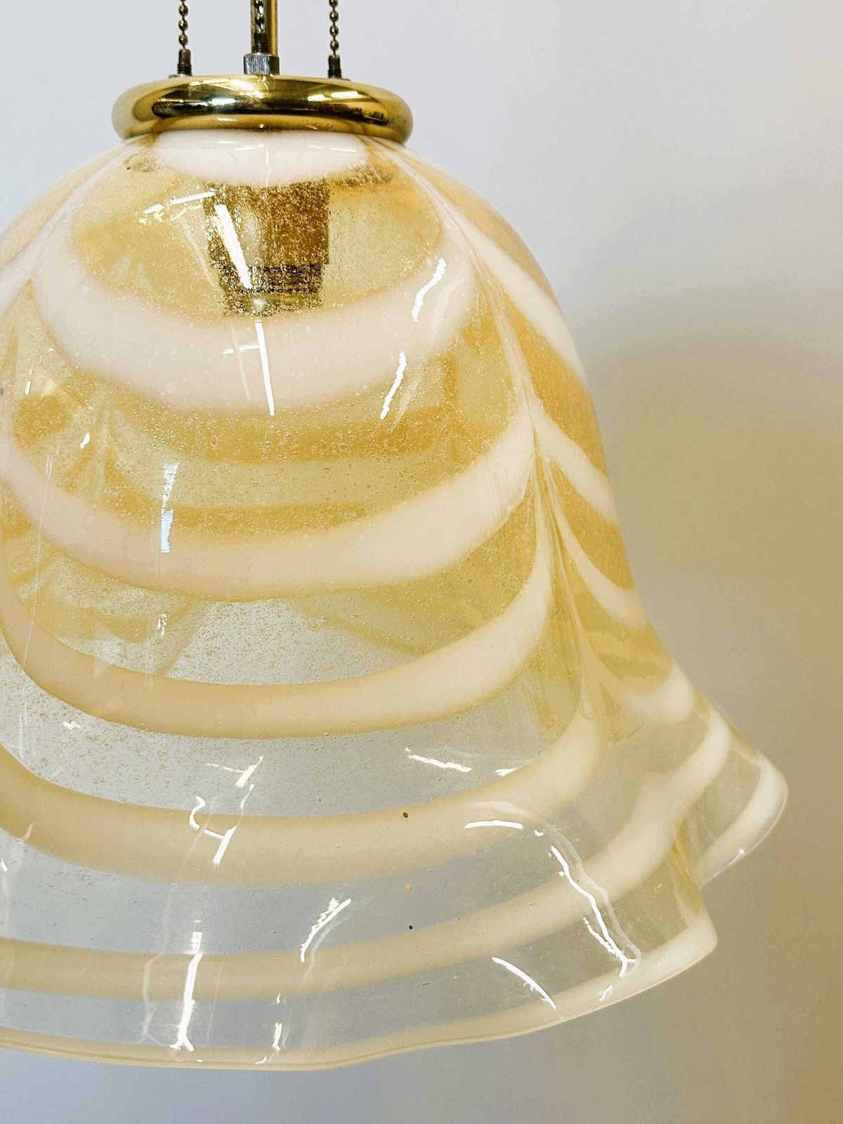 Venetiaanse Murano Gestreepte Kunstglazen Hanglamp Fazzoletto, Italië, Jaren 1970 photo 685.0