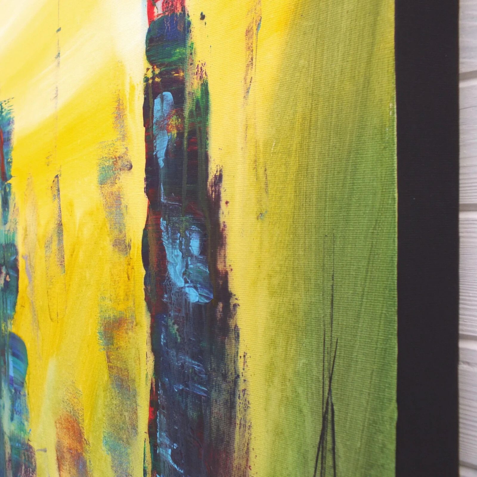 Large Abstract Cityscape Painting City Spires Signed  James Lucas 90cm X 90cm photo Art
