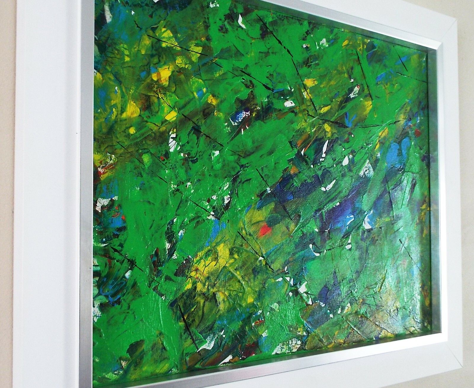 Original Abstract Landscape Painting Tropical Forest Framed James Lucas photo furniture