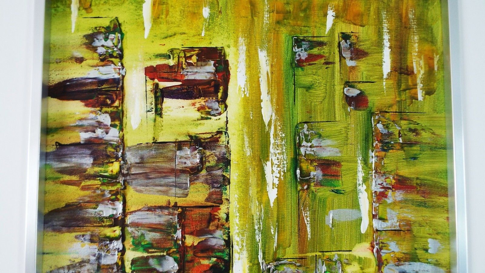Abstract Landscape Painting Framed Original Art Mekong Market James Lucas photo Art